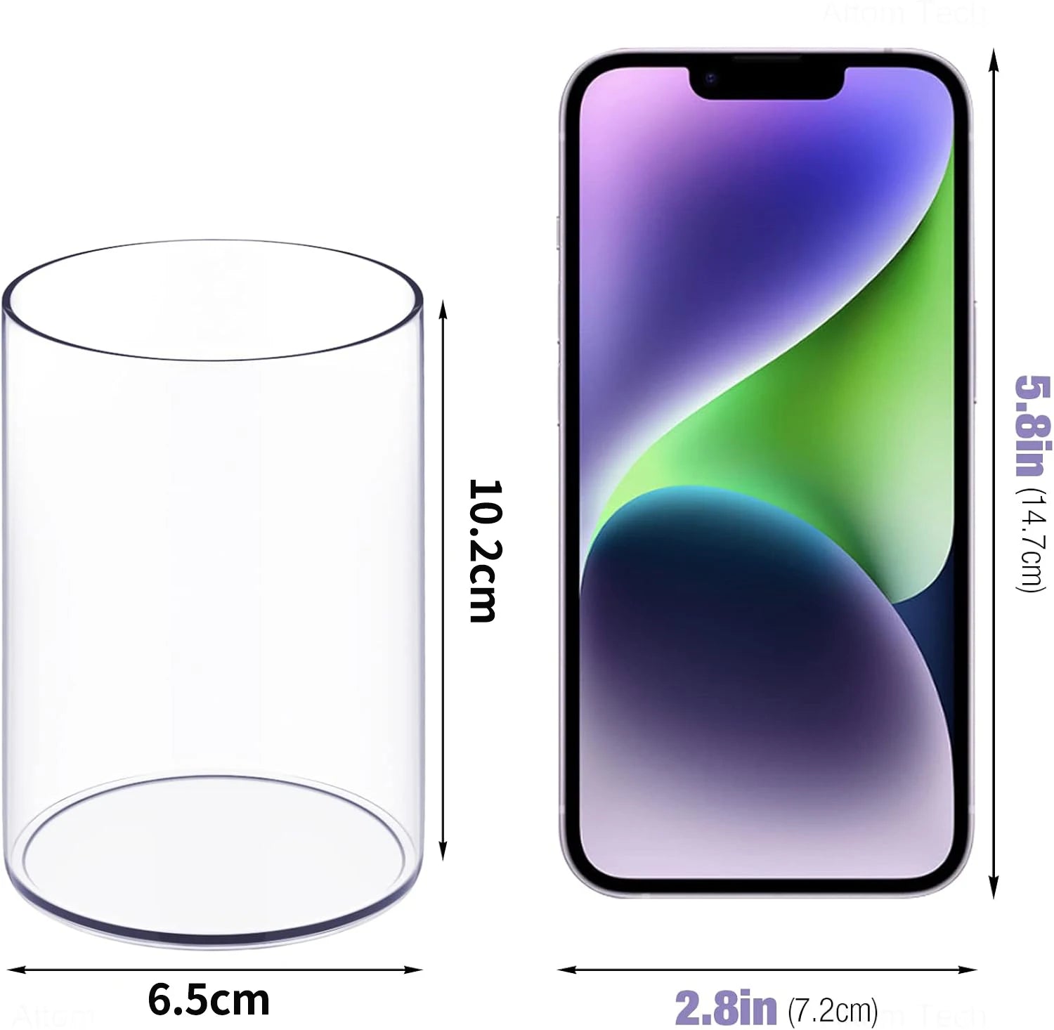 4 Pcs Acrylic Pen Holders, Clear Thick Pencil Cup, Round Makeup Brush Holder, Desktop Organizer for Office School Home Supplies