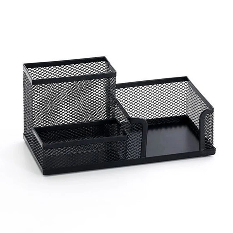 Hot Sale Desk Stationery Organizer Creative Metal Pen Holder Pencil File Storage Rack 3 Grid Storage Box Office Accessories