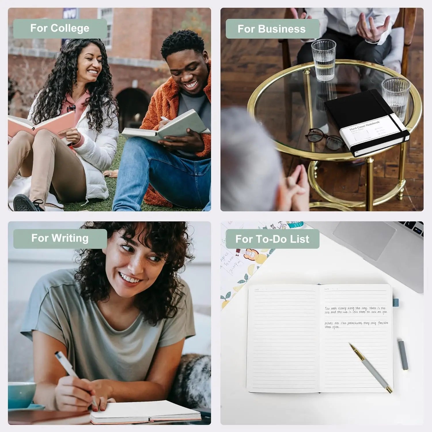 A5 Leather Journal Notebook, 320 Pages 100 GSM Thick Paper, Waterproof Hardcover with Pockets for Writing and Note Taking, Green