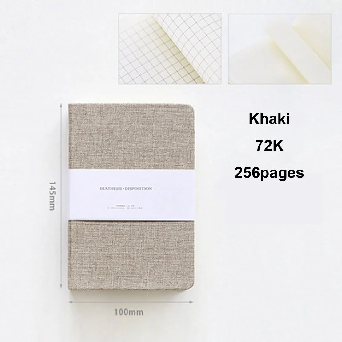 Blank And Grid Paper Notebook Linen Hard Cover 256 Pages Paper 80 GSM Journal Planner Office School Supplies Stationery