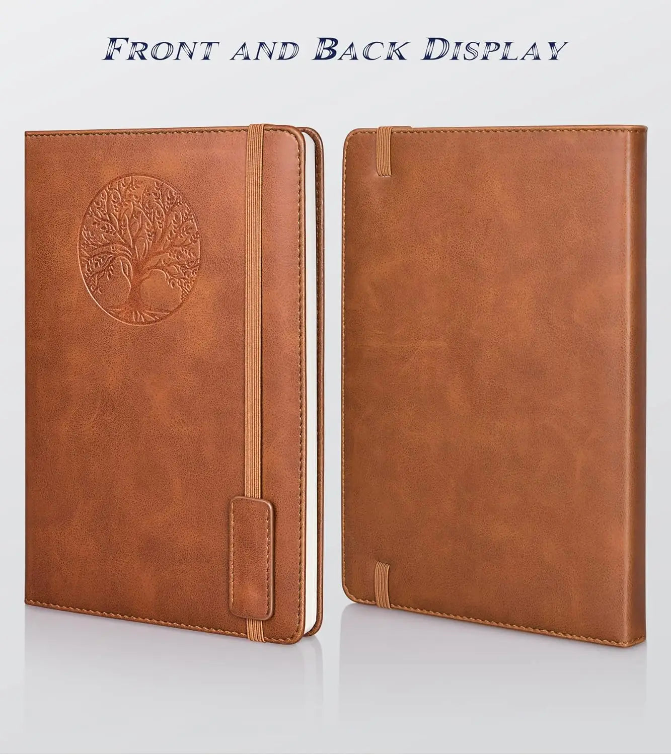 A5 Hardcover Leather Journal Notebook, 256 Pages Lined Paper for Writing, Travel & Work, Brown