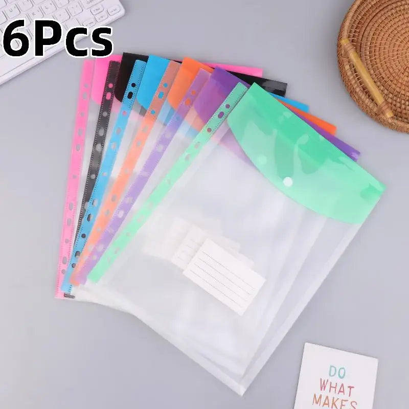 6/12 Packs A4 Expandable Folders Plastic Envelopes Binder Folders ,Binder Pocket Organizer Folders, For School Office Home